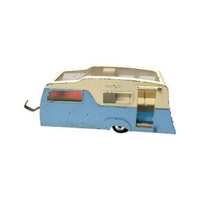 Vintage Dinky Toys Four Berth Caravan- Blue/White